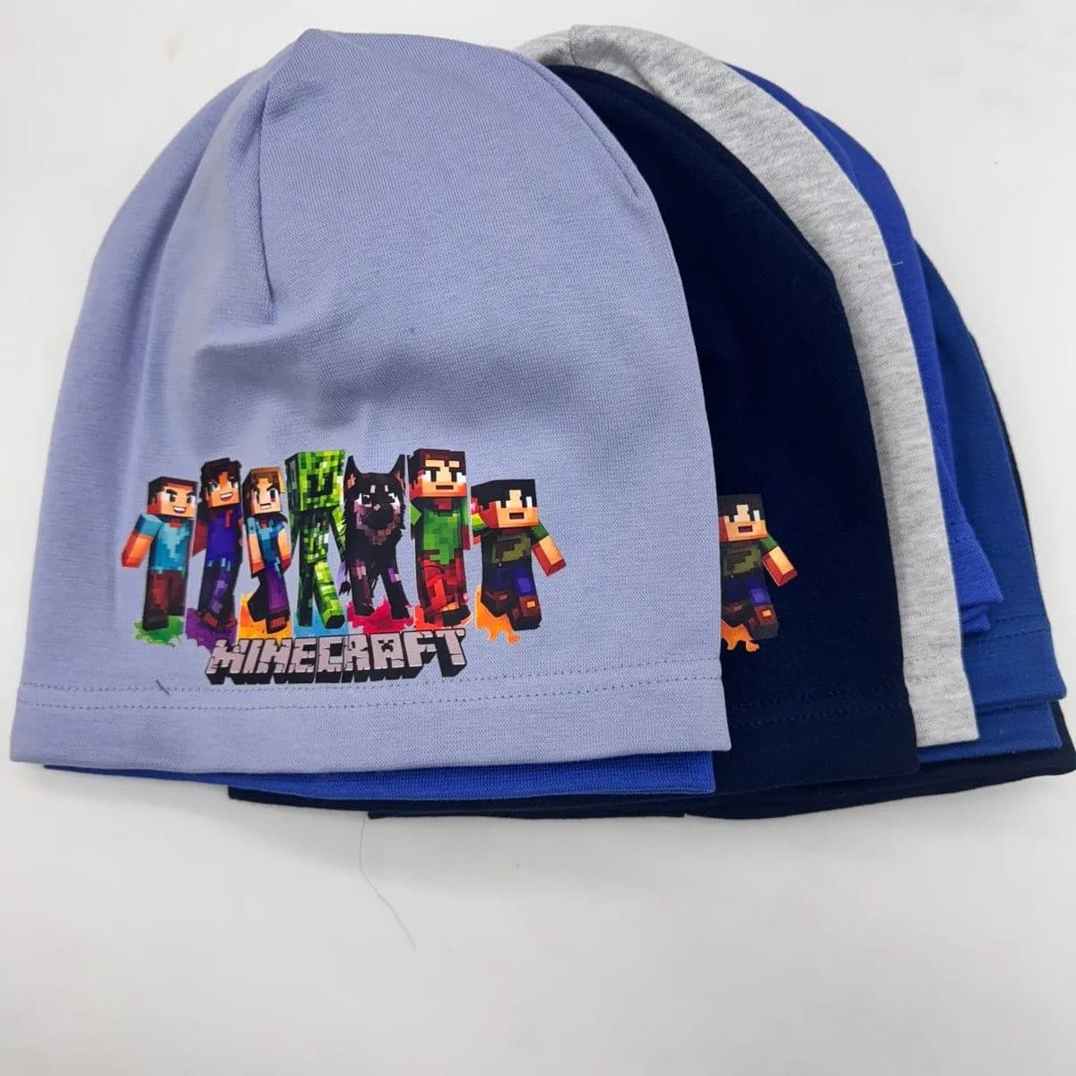 Czapki dziecięce Minecraft, bawełniane beanie, mix kolorów