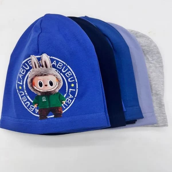 Czapki dziecięce bawełniane Labubu mix kolorów 10 szt.