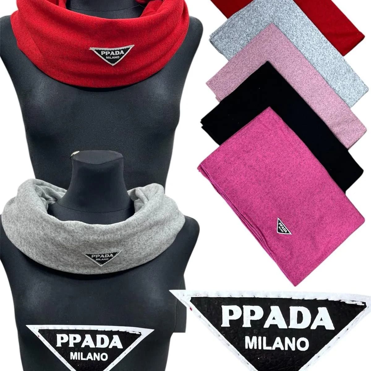 SZALIK DAMSKI komin z naszywką PPADA MILANO, mix kolorów