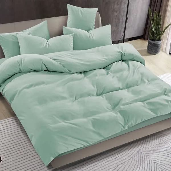 Pościel bawełniana 160x200 cm gładka miętowa S004