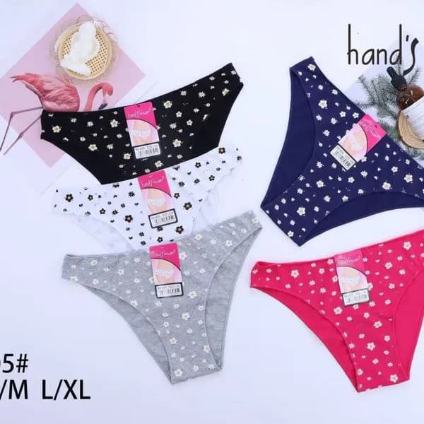 Majtki damskie Hand Flower N805 S/M/L/XL wzór kwiatowy