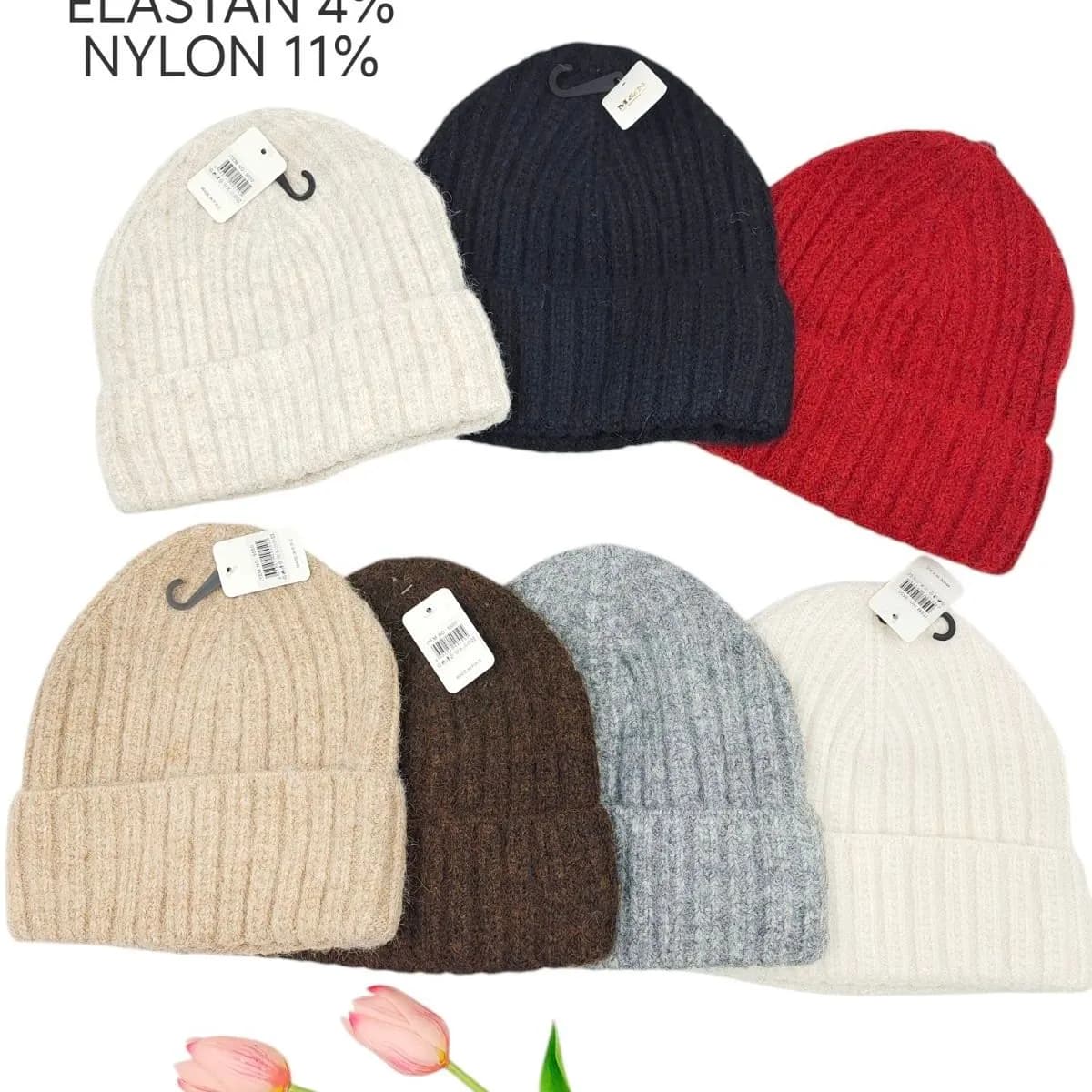 Czapki damskie dzianinowe beanie 6 kolorów