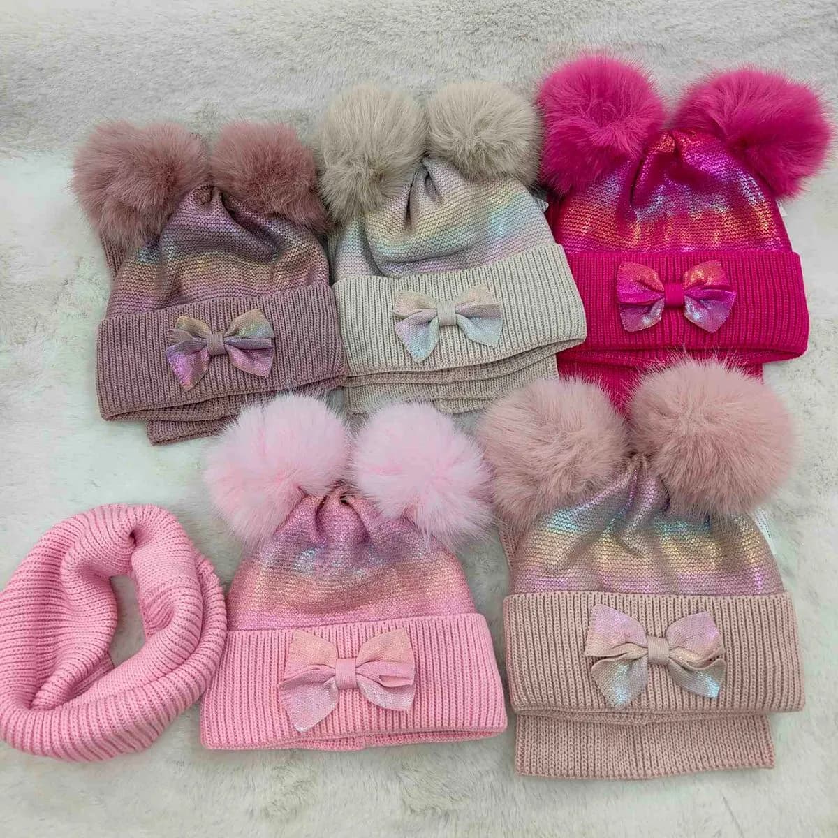 Komplet czapki i szaliki dla dzieci 48-51cm