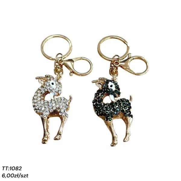 Brelok do kluczy z ozdobną figurką kozy TT-1082