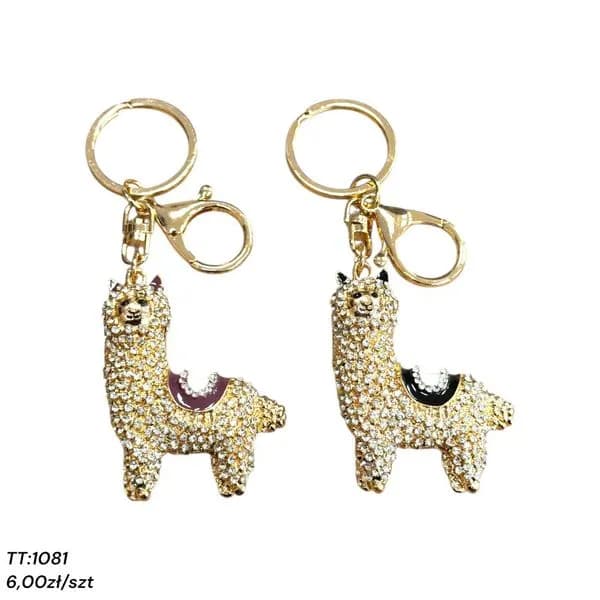 Brelok z ozdobną lamą w kryształkach TT-1081