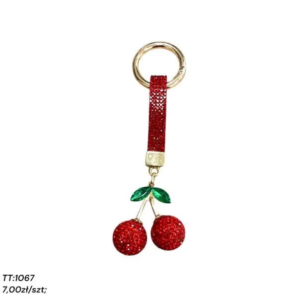 Brelok do kluczy z kryształowymi wiśniami TT-1067
