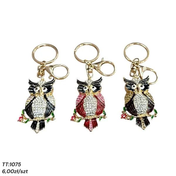 Brelok Sowa z Kryształkami TT-1075 6 cm/szt