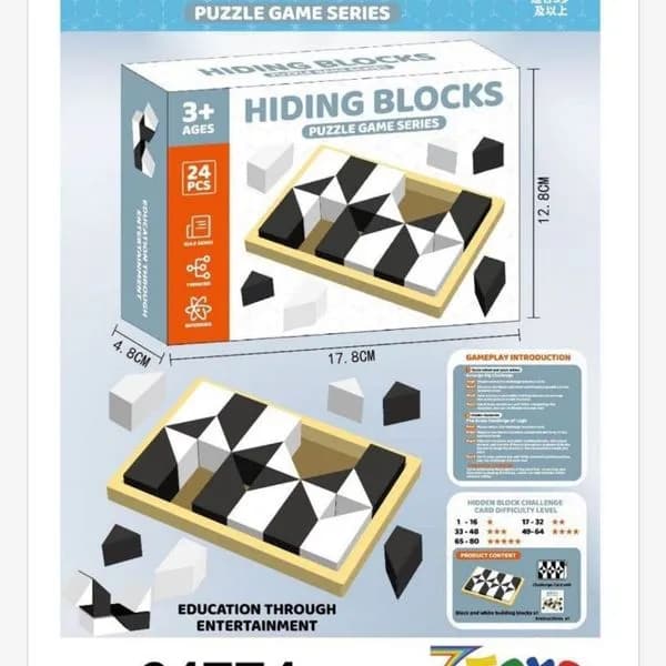Zabawki Gra Logiczna Hiding Blocks 24PCS