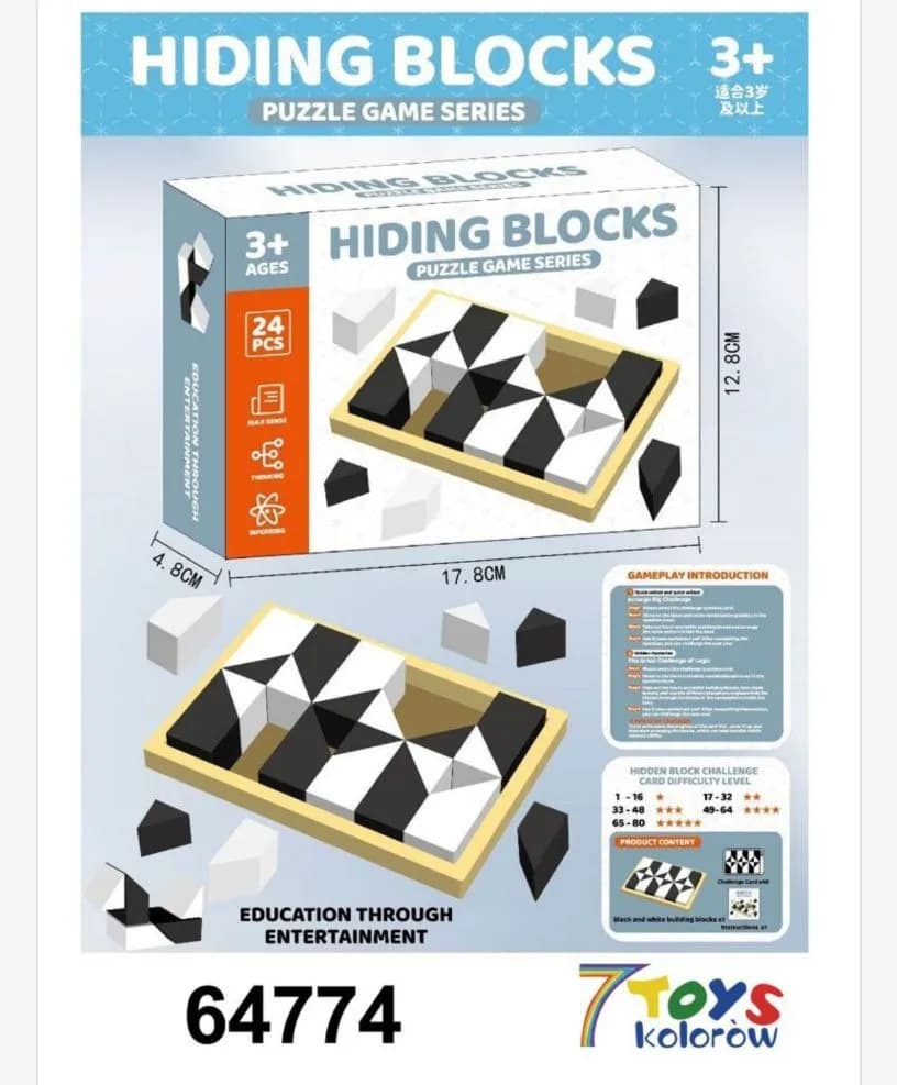 Zabawki Gra Logiczna Hiding Blocks 24PCS
