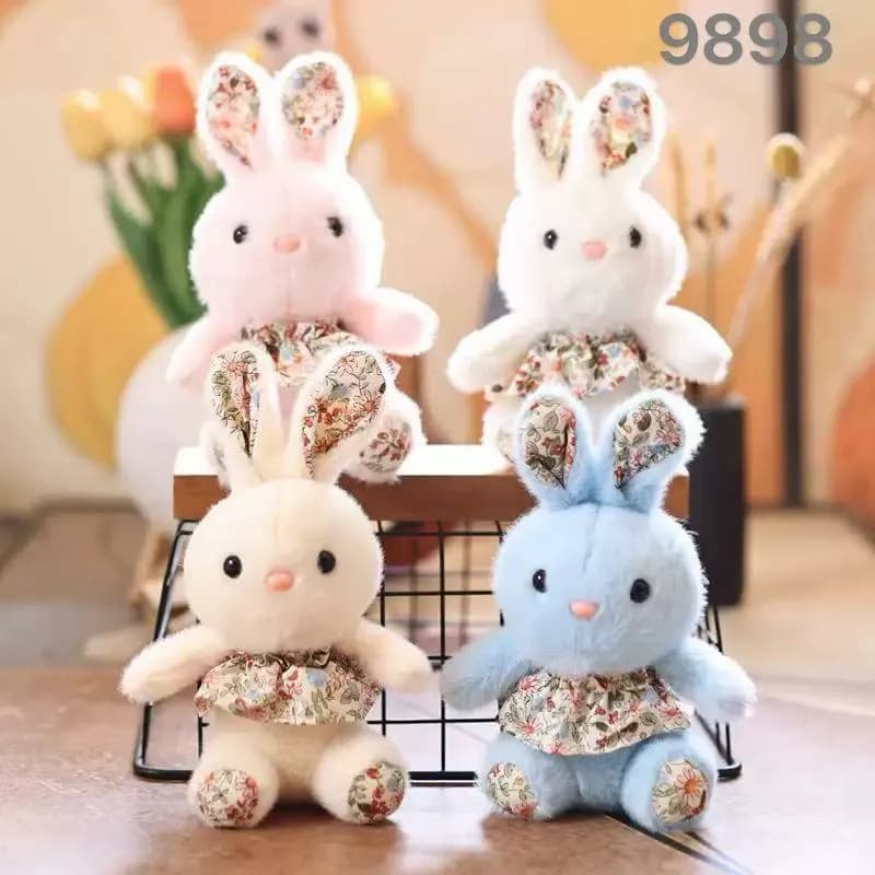 Brelok Zabawka Królik Pluszowy Kwiatowy 4 Kolory