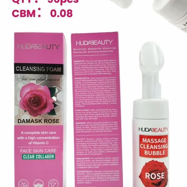Huda Beauty Cleansing Foam Damask Rose 230ml Pianka do Mycia Twarzy