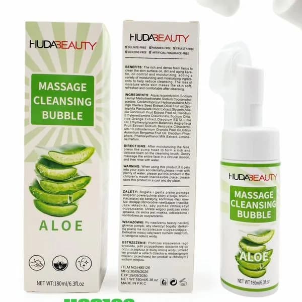 Pianka do mycia twarzy Huda Beauty Aloe Massage Cleansing Bubble 180ml
