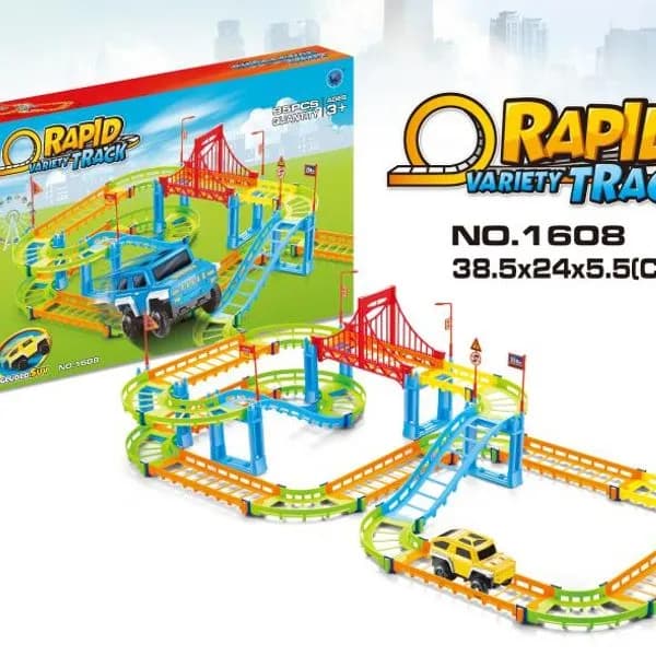 Zestaw Rapid Variety Track Auto, 96 el., Tor z Mostem 38.5x24x5.5cm