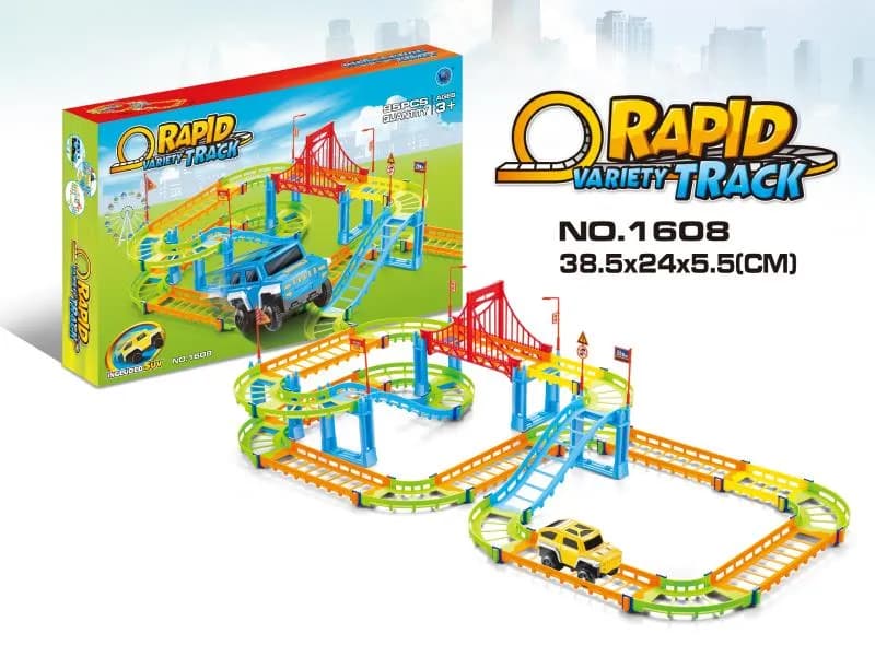 Zestaw Rapid Variety Track Auto, 96 el., Tor z Mostem 38.5x24x5.5cm