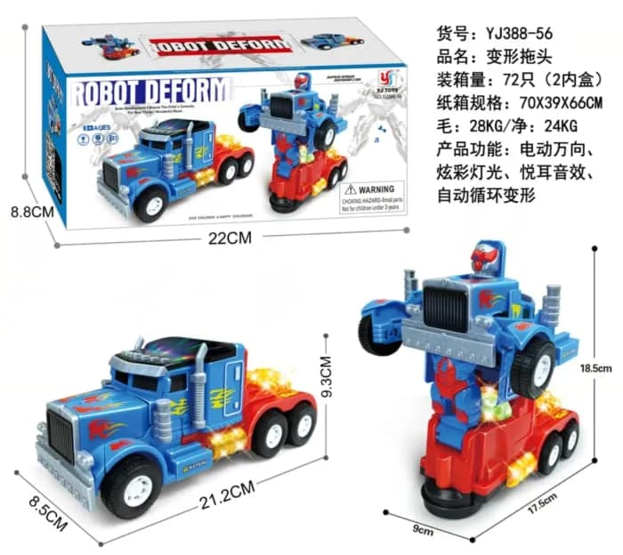 Samochód Robot Deform 2in1 Ciężarówka Interaktywna 21cm Światło