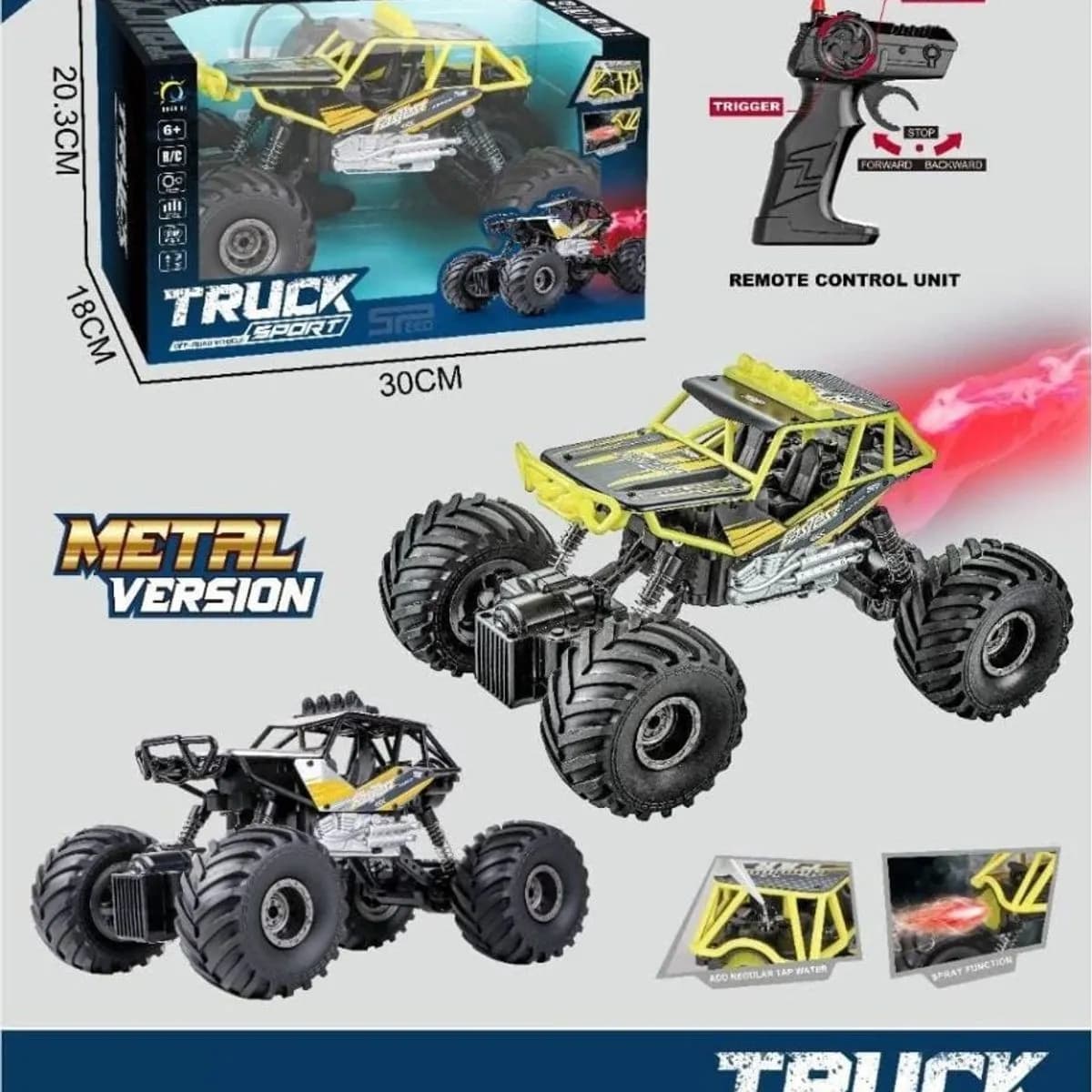 Samochód Sterowany Truck Metal Version R/C 30cm z Funkcją Sprayu