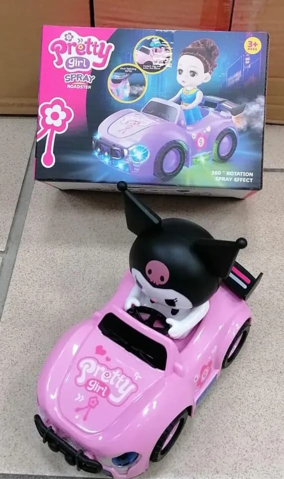 Samochód Pretty Girl Muzyczny Spray Roadster, Światło, Obrót 360