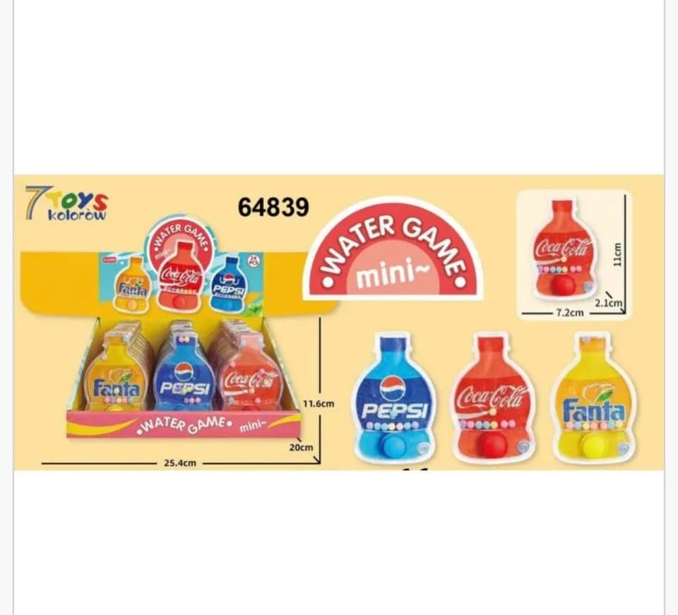 Gra Wodna Dystrybutor do Wody Mini Butelka 11cm 24szt