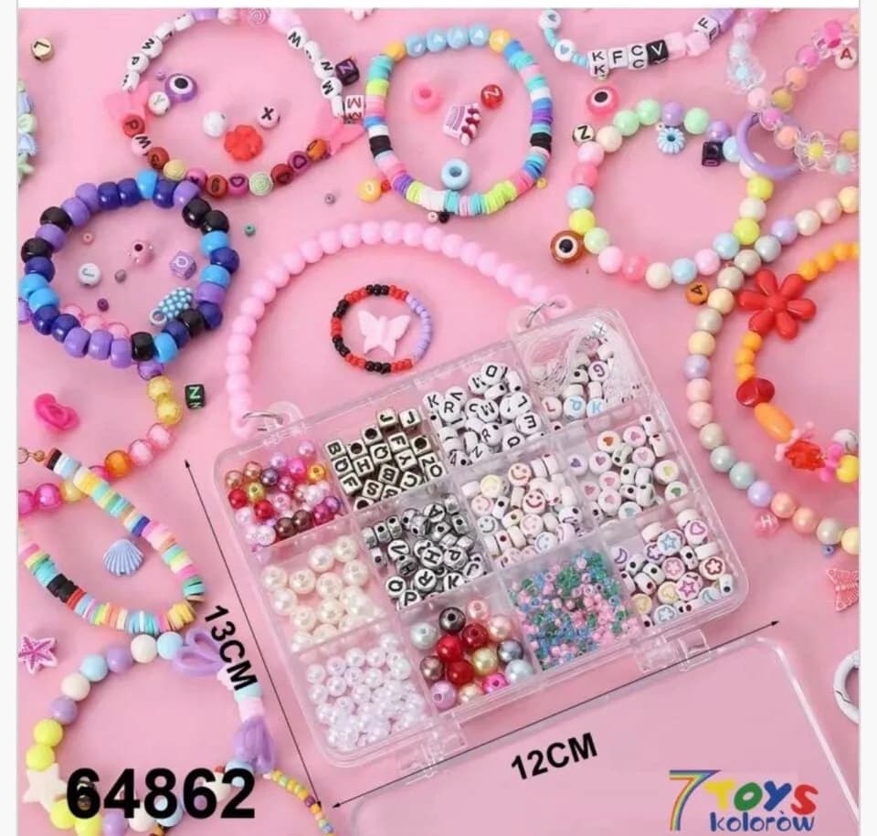 Zestaw Koraliki DIY dla Dzieci Torebka Organizer 13x12cm