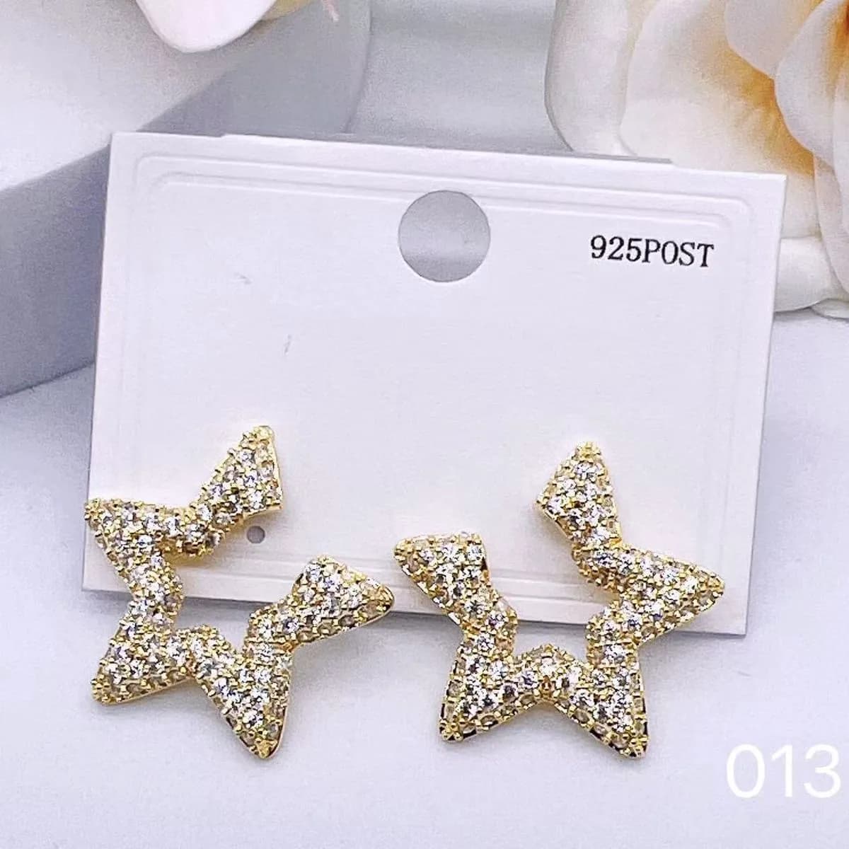 Kolczyki damskie złote 925POST cyrkonie