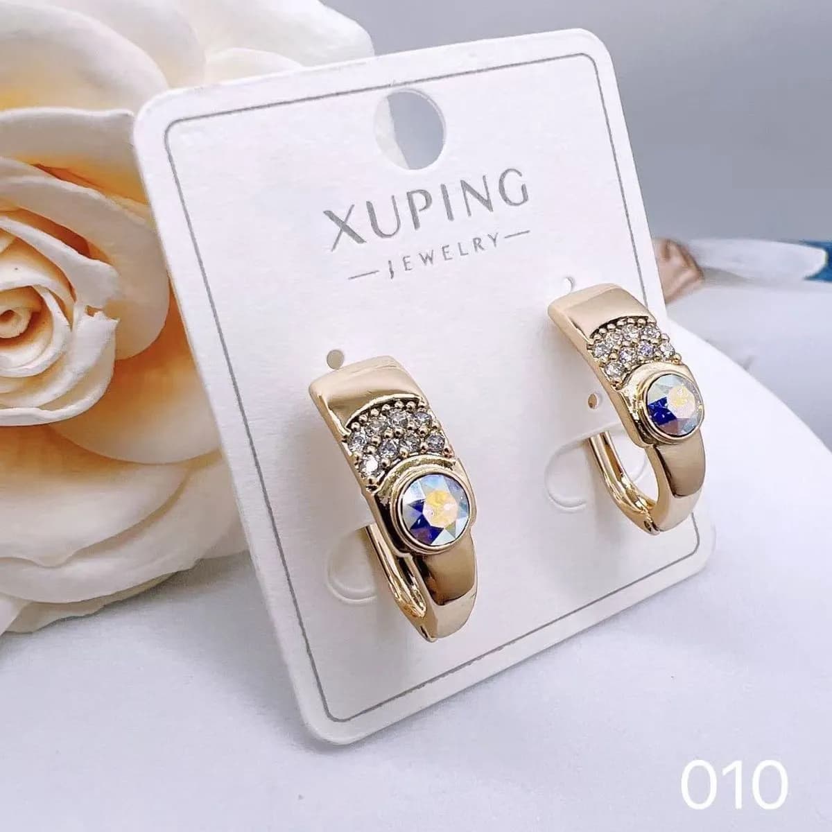 Kolczyki Damskie Xuping Złote z Kryształkami AB 24 szt.