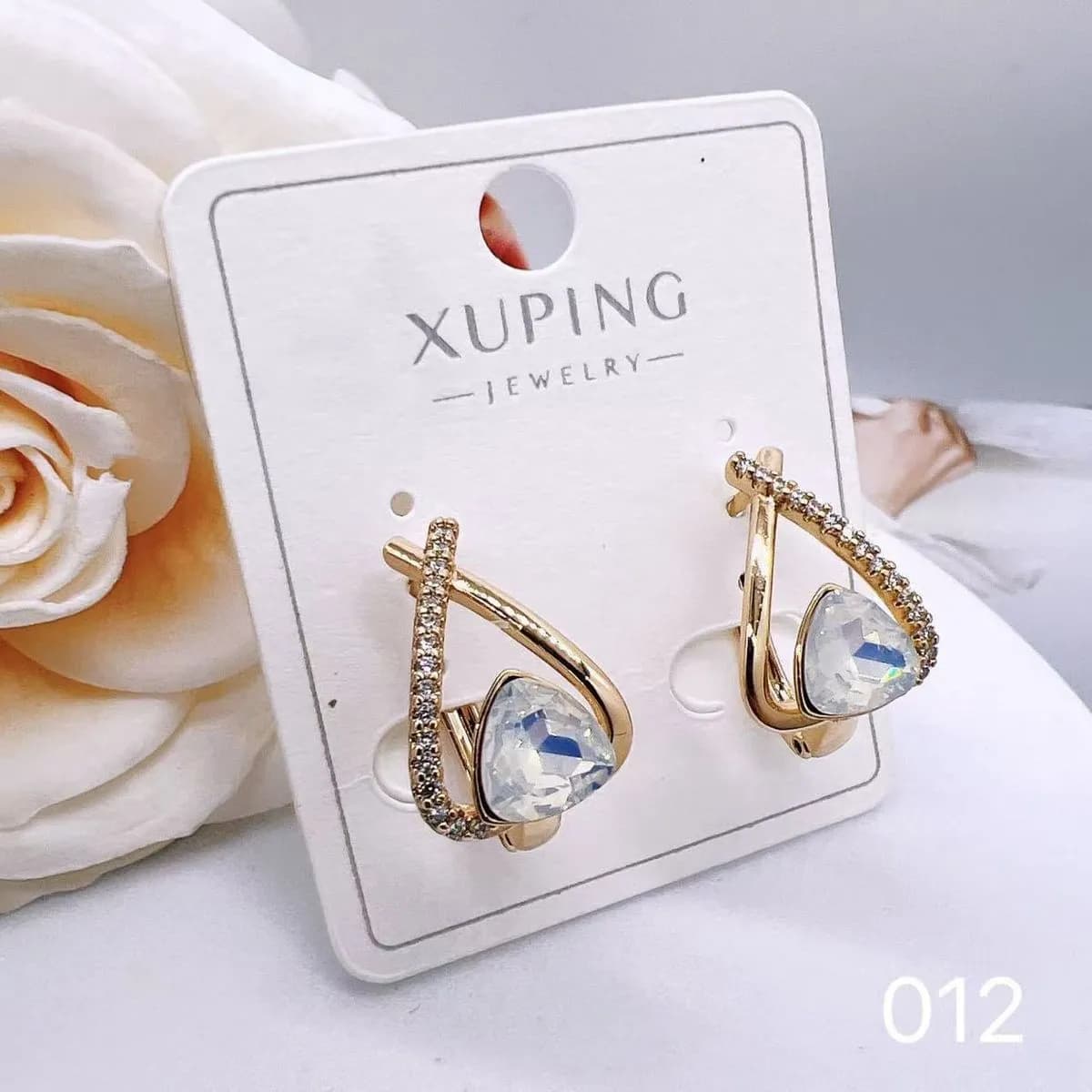 Kolczyki Damskie Xuping Złote z Cyrkoniami i Kryształem
