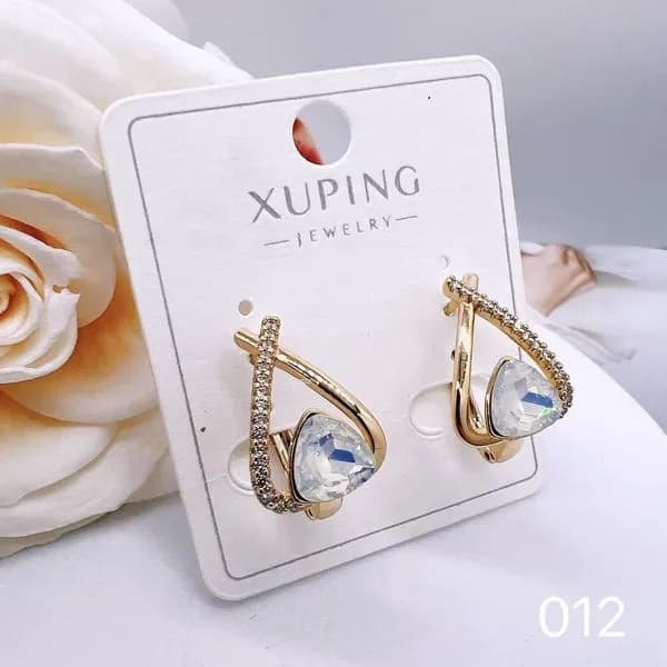 Kolczyki Damskie Xuping Złote z Cyrkoniami i Kryształem