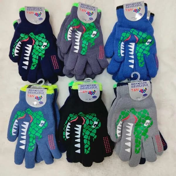 Rękawiczki dla dzieci z motywem krokodyla, 6 kolorów