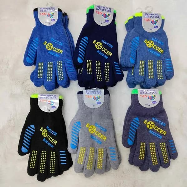 Rękawiczki dla dzieci Soccer, różne kolory, 12 szt/opak.