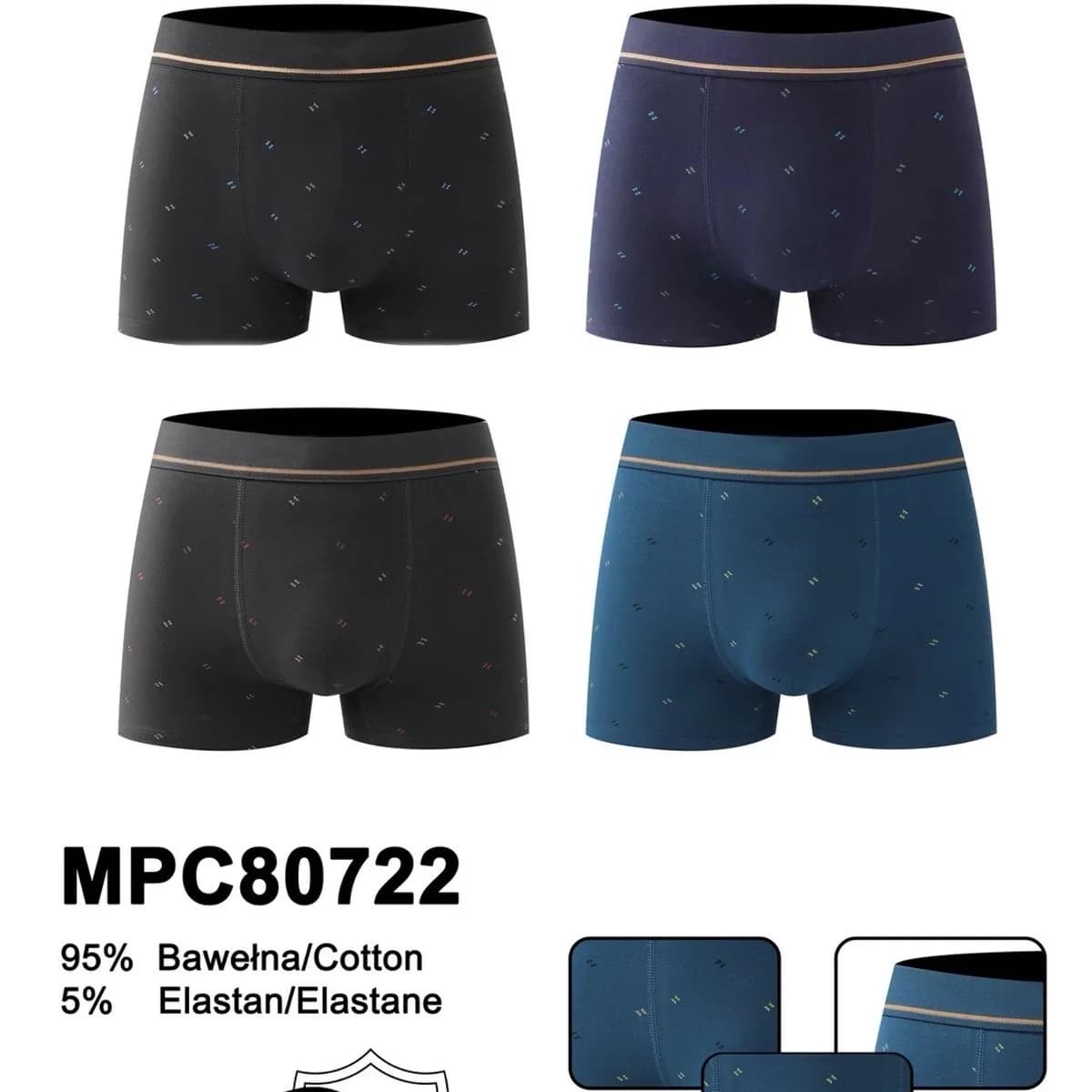 Bokserki męskie Pesasail MPPC80722 95% bawełna