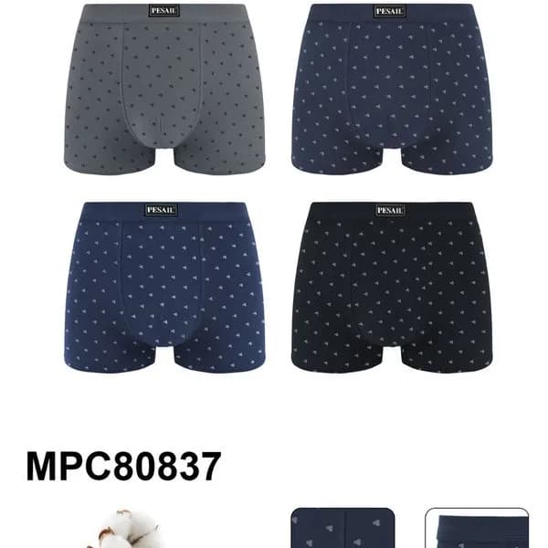 Bokserki męskie PESAİL 4 szt. XL bawełna szare granatowe