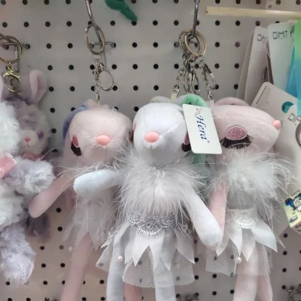 Brelok Zabawkowy Myszka z Tutu Różowa/Biała/Zielona