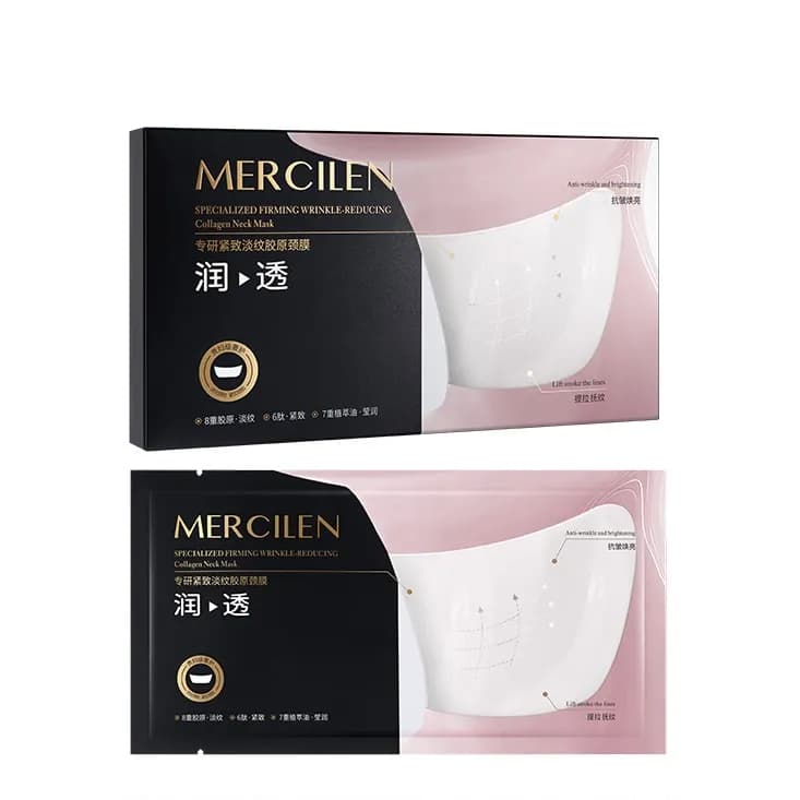 Maska Neck Collagen Mercilen redukcja zmarszczek 6 szt