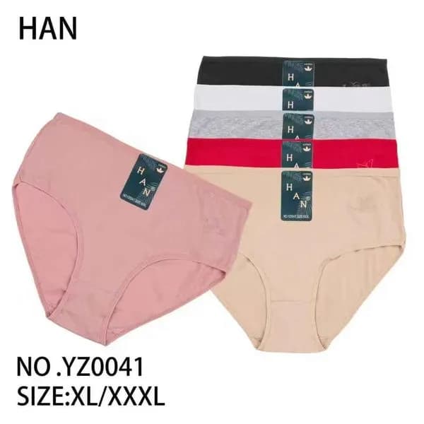 Majtki damskie HANAN XL/XXL/3XL, 5 szt. czarny/biały/szary/czerwony/beżowy