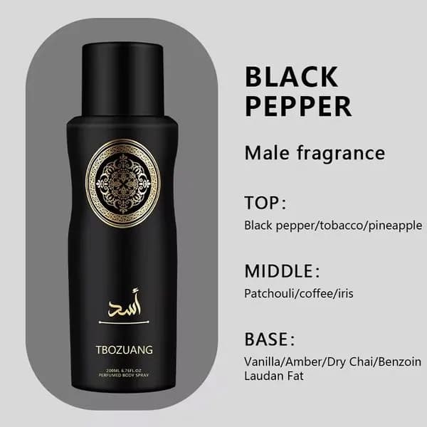 Tbozang Black Pepper mgiełka do ciała męska 250ml