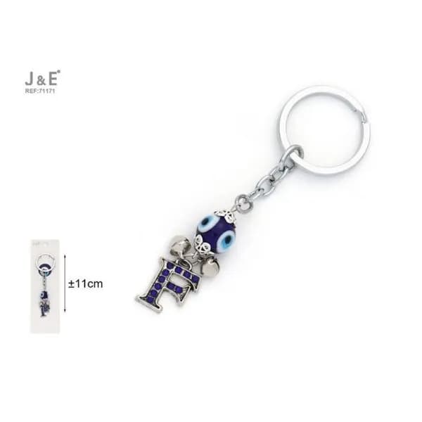 Brelok do kluczy z literą F i okiem nazareńskim 11 cm