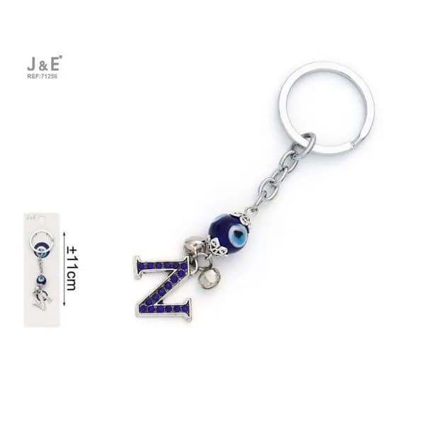 Brelok do kluczy z literą N i niebieskim okiem 11+ cm