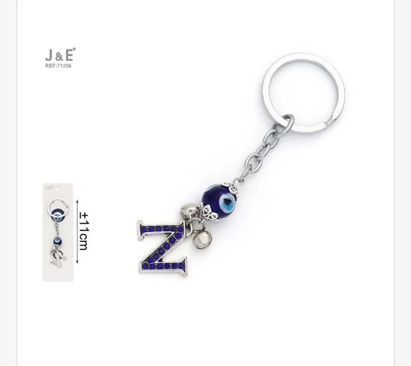 Brelok do kluczy z literą N i niebieskim okiem 11+ cm