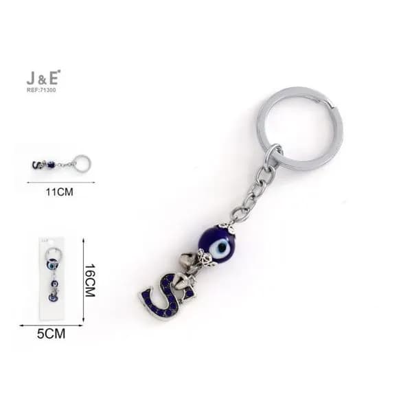 Brelok do kluczy z literą S i okiem 16 cm