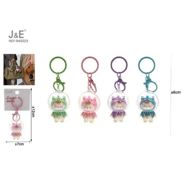 Brelok do kluczy J&E figurka zwierzaka w kuli 4cm