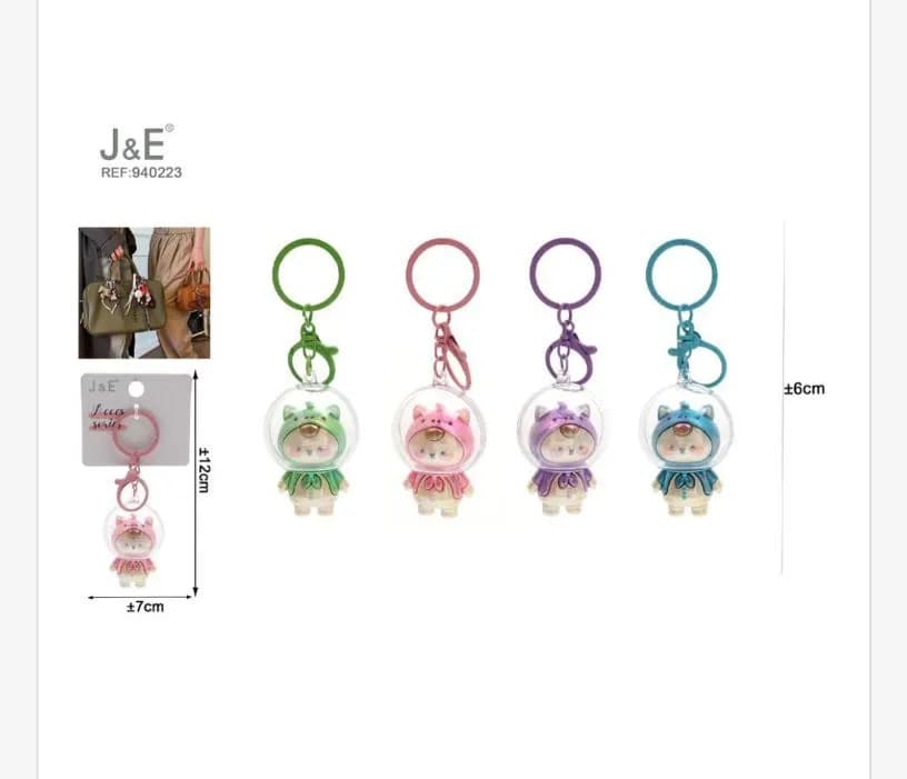 Brelok do kluczy J&E figurka zwierzaka w kuli 4cm
