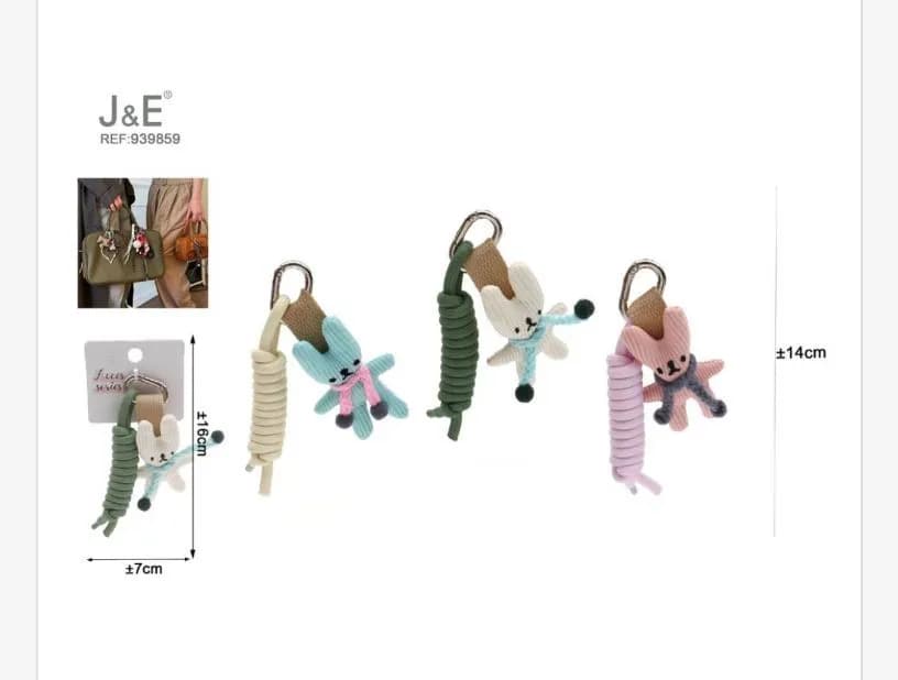 Brelok króliczek sznurkowy J&E 14 cm REF 3899