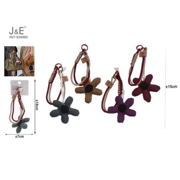Brelok do kluczy z kwiatem J&E 7-15 cm