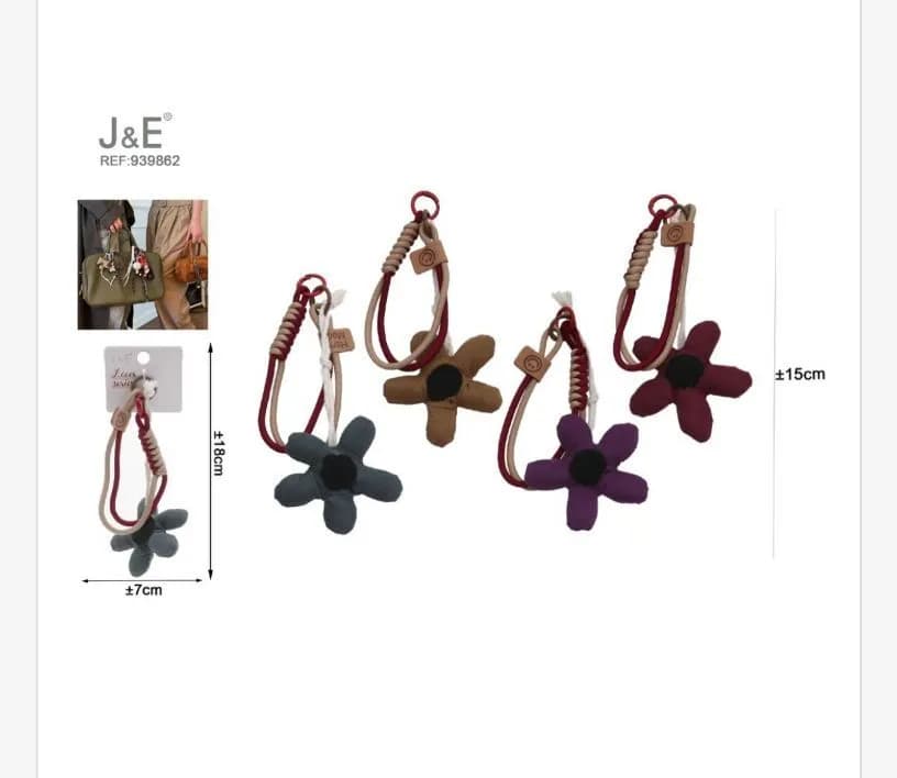 Brelok do kluczy z kwiatem J&E 7-15 cm