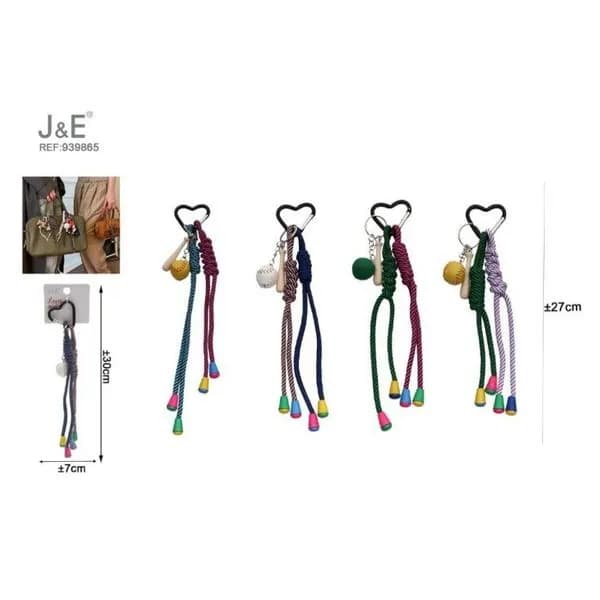 Brelok do kluczy J&E z sznurkami 27 cm REF-39865