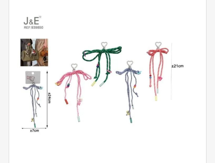 Brelok do kluczy z kokardą ozdobną 21cm x 7cm