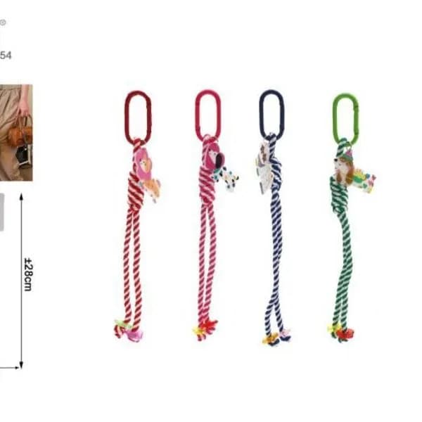 Brelok do kluczy J&E z pluszową maskotką 7x2,5 cm