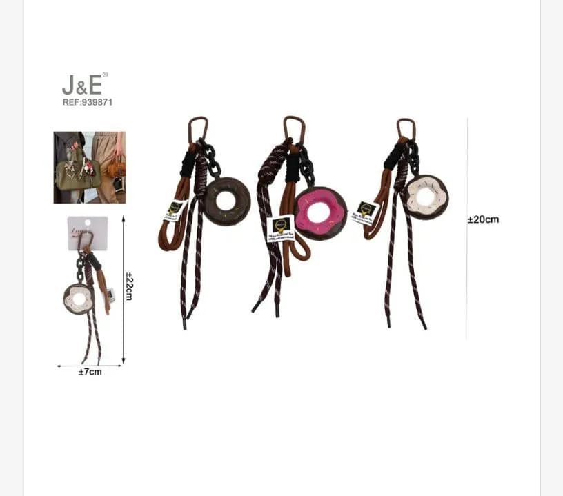 Brelok do kluczy z pączkiem i kamieniem 12cm