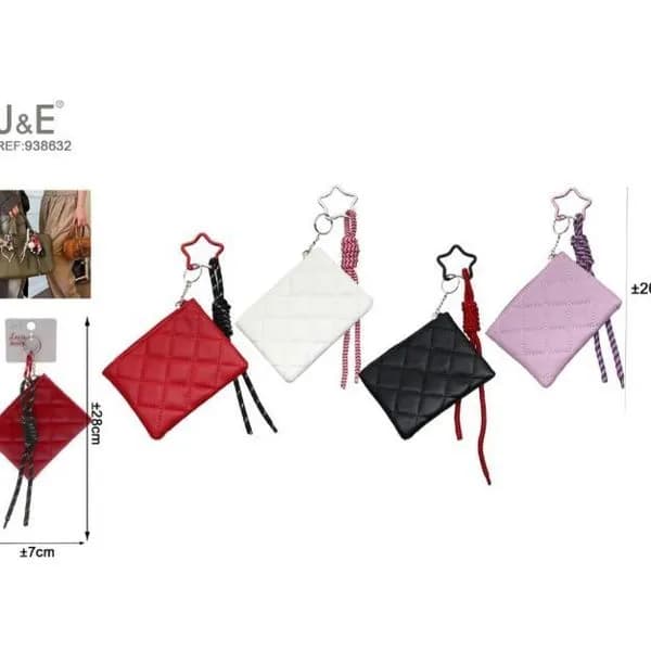 Brelok J&E z portfelem quiltowany 12cm REF J&E-982