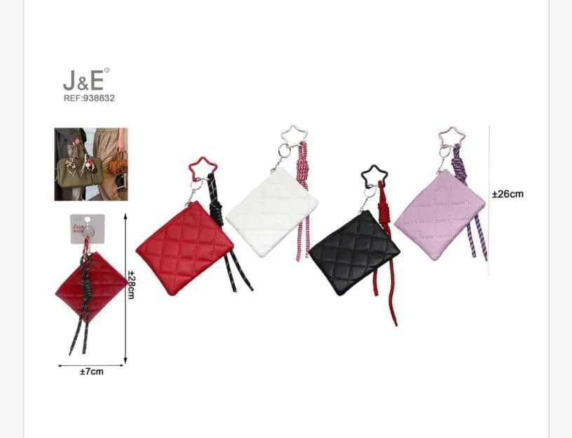 Brelok J&E z portfelem quiltowany 12cm REF J&E-982